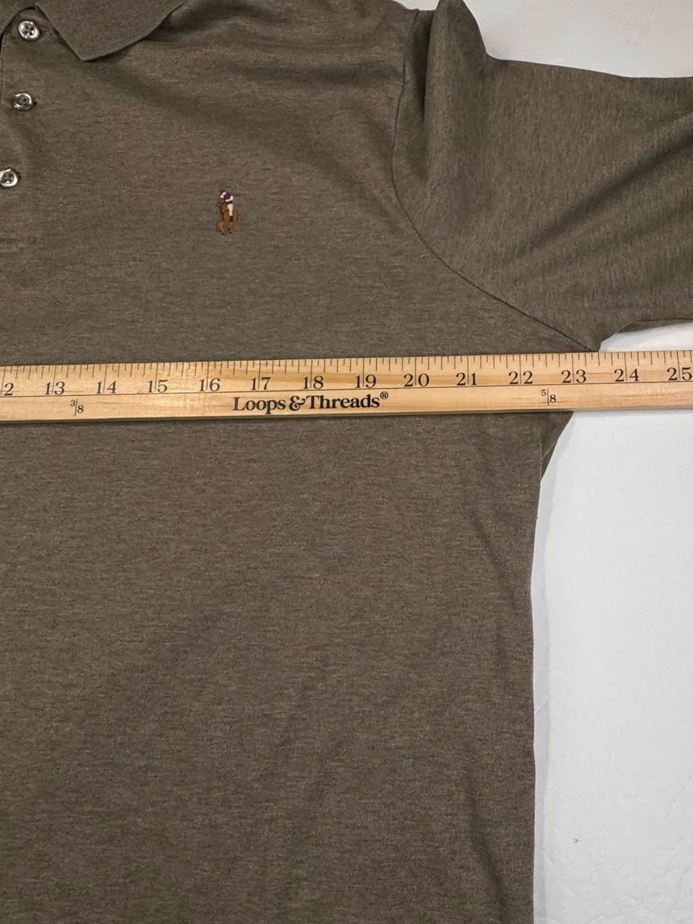Polo by Ralph Lauren Polo Shirt Men's Large Brown Classic Fit Long Sleeve Preppy